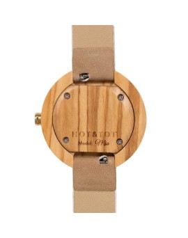 HOUTEN DAMESHORLOGE | 36MM | GOUD | OLIJFHOUT | TAUPE